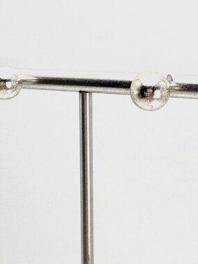 Silver Bead Beaded Stud Earrings VTG Solid Sterling Silver 925 Size 7.5 mm